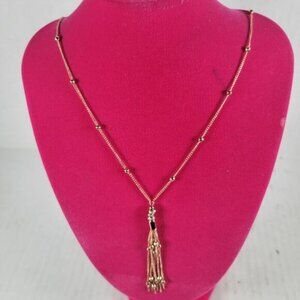 Ettika Gold Plated Necklace With Tassels Classic Retro 70s Coquette